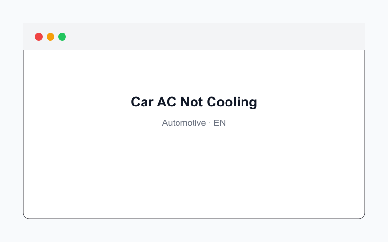 Car AC not cooling article