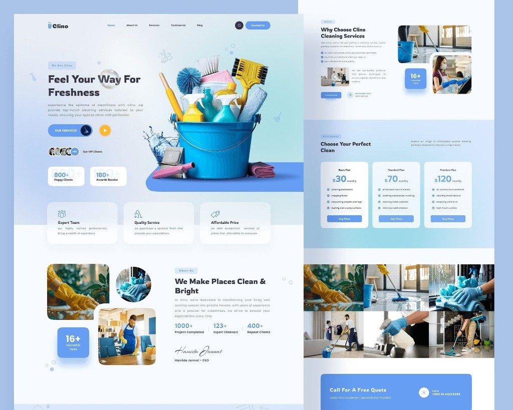 Cleaning services business website